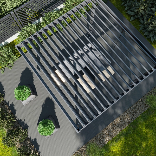 Pergola ogrodowa tarasowa aluminiowa NORDVIC Skyline 3 x 3 m Antracyt